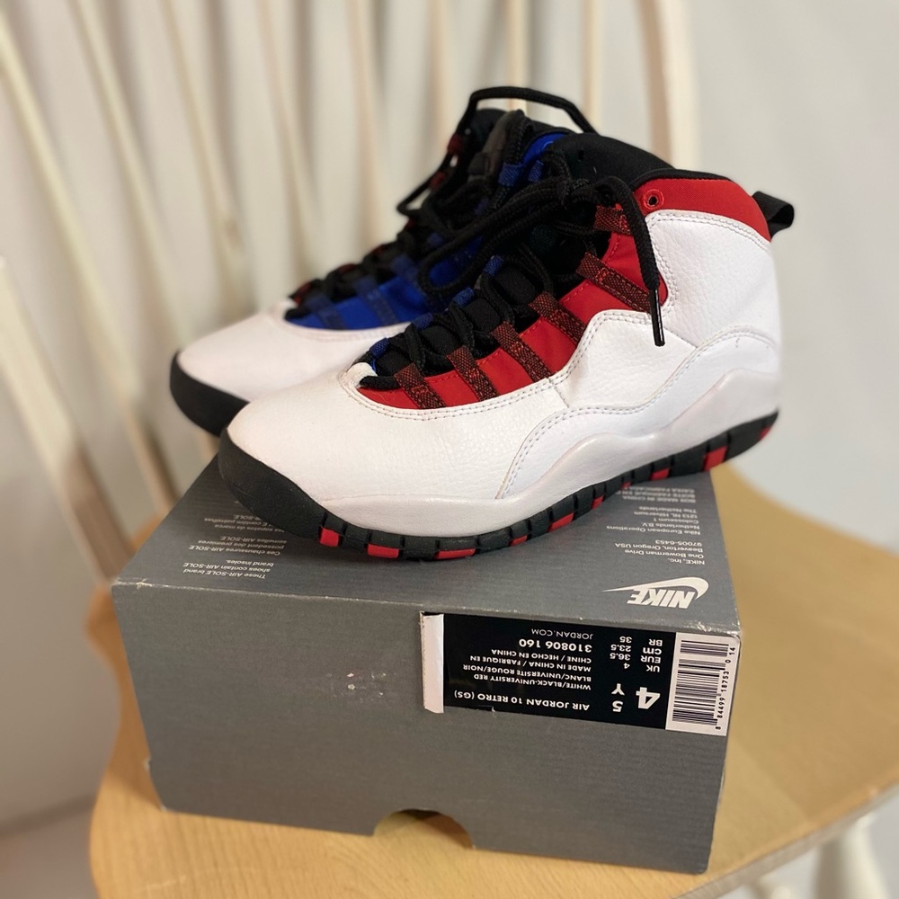 Nike Kids Air Jordan 10 Retro - White, Red, and Blue